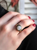 Doğal Taş Yuvarlak Aytaşı Doğal Taşlı Ayarlanabilir Orta Boy Yüzük euy7ay thumbnail 2