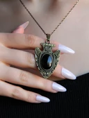 Doğal Taş Oniks Doğal Taşlı Otantik Kadın Kolye 45 Cm Zincirli euy12o thumbnail 1