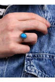 Doğal Taşlı Firuze Doğal Taş Ayarlanabilir Yüzük Orta Boy thumbnail 1