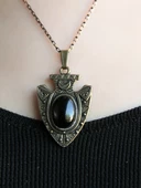 Doğal Taş Oniks Doğal Taşlı Otantik Kadın Kolye 45 Cm Zincirli euy12o thumbnail 3