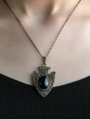 Doğal Taş Oniks Doğal Taşlı Otantik Kadın Kolye 45 Cm Zincirli euy12o thumbnail 2