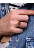 Doğal Taş Kehribar Çıtır Doğal Taşlı Ayarlanabilir Yüzük kcday-1 thumbnail 1