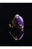 Doğal Taş Ametist Doğal Taşlı Ayarlanabilir Kadın Yüzük euyat thumbnail 4