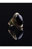 Doğal Taş Oniks Doğal Taşlı Ayarlanabilir Yüzük euyos thumbnail 4