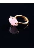 Doğal Taş Pembe Kuvars Doğal Taşlı Ayarlanabilir Yüzük thumbnail 10