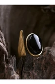 Doğal Taş Oniks Doğal Taşlı Ayarlanabilir Yüzük euy2os thumbnail 2