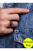 Doğal Taş Kaplangözü Doğal Taşlı Ayarlanabilir Yüzük thumbnail 1