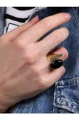 Doğal Taş Oniks Doğal Taşlı Ayarlanabilir Yüzük euy2os thumbnail 1