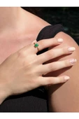 Minimal Doğal Taş Yeşil Akik Doğal Taşlı Otantik Minimal Ayarlanabilir Yüzük euy5ya thumbnail 2