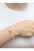 Doğal Taş Pembe Kuvars Doğal Taş Bileklik Orta Boy 6 mm Taşlı dtdbpk6 - 1