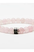 Doğal Taş Pembe Kuvars Doğal Taş Bileklik Orta Boy 6 mm Taşlı dtdbpk6 - 5