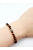Doğal Taş Kaplan Gözü Doğal Taş Bileklik Orta Boy 6 mm Taşlı dtdbkg6 - 10