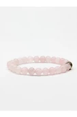 Doğal Taş Pembe Kuvars Doğal Taş Bileklik Orta Boy 6 mm Taşlı dtdbpk6 - 4