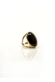 Oval Oniks Doğal Taş Ayarlanabilir Kadın Doğal Taş Yüzük euy13o thumbnail 6