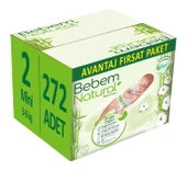Bebem Bebek Bezi Natural Beden:2 (3-6Kg) Mini 272 Adet Avantaj Fırsat Pk thumbnail 1