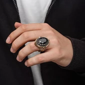 Paşa Model Zirkon Taşlı Gümüş Erkek Yüzük - 3