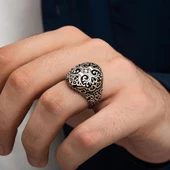 Özel Tasarım Asil Sultan Modeli Gümüş Erkek Yüzük - 5