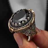 Paşa Model Zirkon Taşlı Gümüş Erkek Yüzük - 1