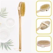 Banyo Fırçası %100 Doğal At Kılı Selülit Karşıtı Çıkabilen Sapı Ahşap Banyo Fırçası - 6