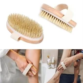 Banyo Fırçası %100 Doğal At Kılı Selülit Karşıtı Çıkabilen Sapı Ahşap Banyo Fırçası - 12