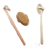 Banyo Fırçası %100 Doğal At Kılı Selülit Karşıtı Çıkabilen Sapı Ahşap Banyo Fırçası - 3