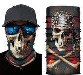 Siyah Renk Üzeri Likralı Korsan Kafatası Baskılı Baf Buff Bandana 30x48 cm - 1