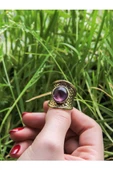 Doğal Taşlı Ametist Doğal Taşlı Hasır Model Ayarlanabilir Kadın Doğal Taşlı Yüzük euy28a thumbnail 3