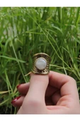 Doğal Taşlı Aytaşı Doğal Taşlı Hasır Model Ayarlanabilir Kadın Doğal Taşlı Yüzük euy28ay thumbnail 3