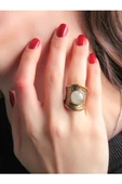 Doğal Taşlı Aytaşı Doğal Taşlı Hasır Model Ayarlanabilir Kadın Doğal Taşlı Yüzük euy28ay thumbnail 1