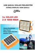 ŞARJLI HEM GÜNEŞ ENERJLİ SOLAR PROJEKTÖR 4000 LÜMEL 5 IŞIK MODLU LAMBA FENER  SOLAR PANEL PORTATİF - 3