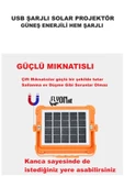 ŞARJLI HEM GÜNEŞ ENERJLİ SOLAR PROJEKTÖR 4000 LÜMEL 5 IŞIK MODLU LAMBA FENER  SOLAR PANEL PORTATİF - 2