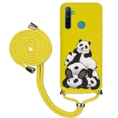 Realme 5İ İpli Lansman Kılıf - Cute Pandas - 2