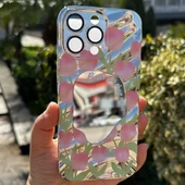 IPHONE 13 PRO MAX CHROME FLOWER SİLİKON KAPAK - 2