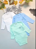 Cemre Bebe Uzun Kol Üçlü Mavi - 1