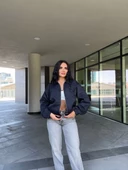 Gömlek Yaka Bomber Ceket - Siyah - 6