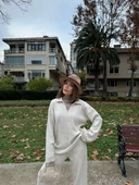 Yakalı  Triko İkili Takım - Beyaz - 4