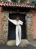 Fermuarlı Eşofman Pantolon  Takım - Beyaz - 6