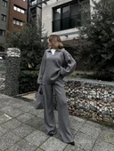 Yakalı Triko İkili Takım - Füme - 2