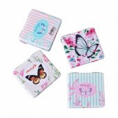 Kelebek Desenli Kare Cep Aynası - 1