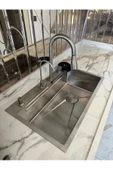 PASLANMAZ KROM TEKNOLOJİK EVİYE SETİ 3  FONSKİYONLU EVİYE BATARYASI AKSESUAR DAHİL - 5