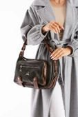 Kadın Postacı Çanta Çapraz Askılı Vegan Deri Omuz Çantası 32*22 Cm Suni Deri Mega Bag - 1
