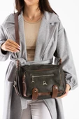 Kadın Postacı Çanta Çapraz Askılı Vegan Deri Omuz Çantası 32*22 Cm Suni Deri Mega Bag - 3