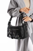 Kadın Postacı Çanta Çapraz Askılı Vegan Deri Omuz Çantası 32*22 Cm Suni Deri Mega Bag - 10