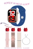 Bunnys Xiaomi Mi 11 Uyumlu Mavi Akıllı Saat Watch 10 Mini Kordon Hediyeli AMOLED EKRAN 41MM - 1