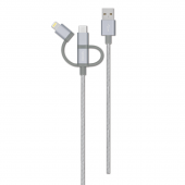 Philips DLC2608SR IMF Lisanslı Lightning&Type-C&Micro USB Bir Arada Şarj Kablosu - 1