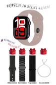 Bunnys Xiaomi Mi 8 Uyumlu Gül Akıllı Saat Watch 10 Mini Kordon Hediyeli AMOLED EKRAN 41MM - 1