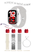 Bunnys Xiaomi Redmi 10X Uyumlu Taş Akıllı Saat Watch 10 Mini Kordon Hediyeli AMOLED EKRAN 41MM - 1