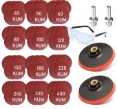 Ugr Cırt Zımpara Seti + Matkap Aparat + Gözlük 115 mm (65 Parça) - 1