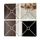 FİYA Dekoratif Kumlama Desenli Ayna Takımı (4 Parça - Yapıştırmalı) - 4