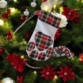 40 cm Pati Kesesi Yılbaşı & Christmas Desenli Dekoratif Hediye Kesesi, Noel Çorabı, Yılbaşı Süsü, Şömine Süsü, Yılbaşı Ağaç Süsü - 2